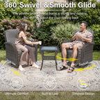 Outdoor Patio Furniture Set With 43In Fire Pit Table Brown Lootquake LLC