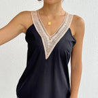 Women's V-neck Lace Patchwork Casual Vacation Daily Vest Top - SJB-DIAMOND ELITES