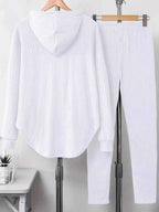 Textured Long Sleeve Hoodie and Pants Set THRIXINE