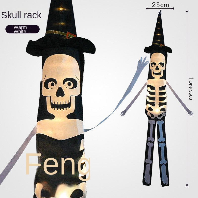 Halloween decorative hair dryer flag pendant ghost festival atmosphere luminous ghost hair dryer outdoor tree hanging supplies hanging ghost - SJB-DIAMOND ELITES
