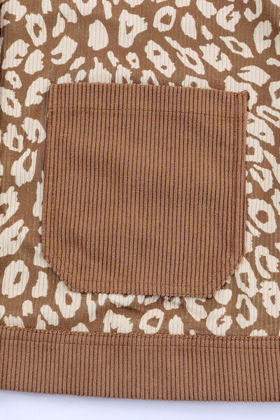 Leopard Print Drop Shoulder Jacket with Button-Up Closure Beautiful Unique Design Winter Jacket Stevvex