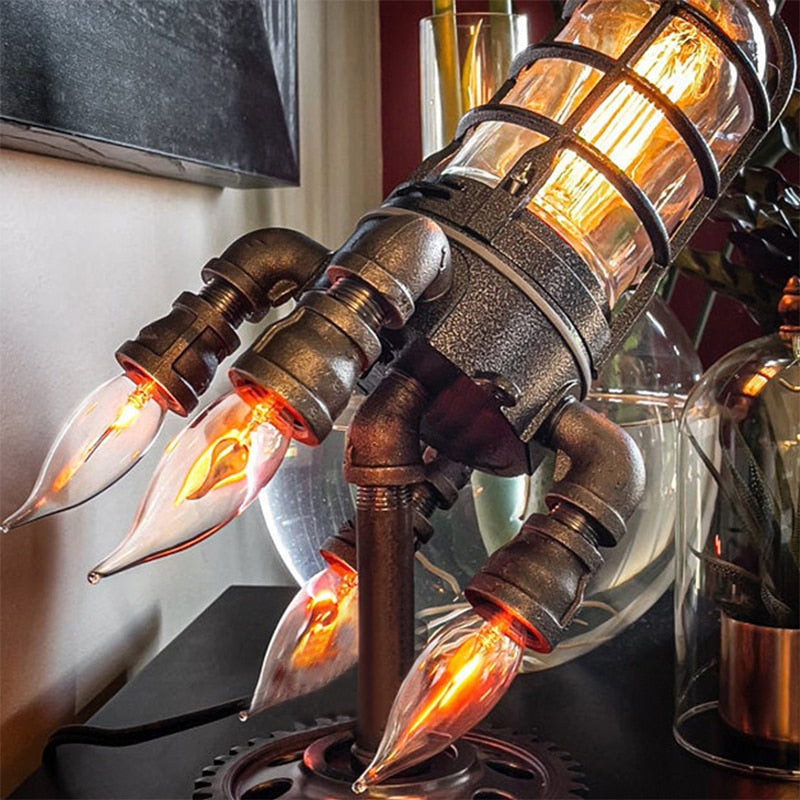 Vintage Steampunk Rocket Table Lamp - SJB-DIAMOND ELITES
