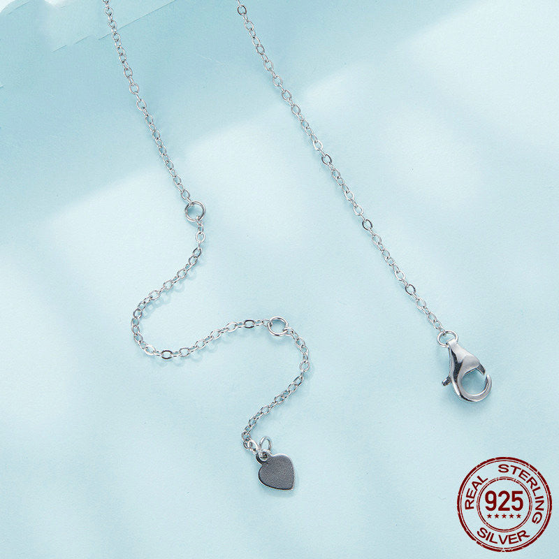 Sterling Silver Ornament S925 White Gold Plated Cute Sausage Dog Necklace Pi-Mart