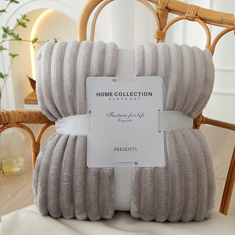 Ultra-Soft Striped Fleece Throw Blanket - Cozy & Warm, Perfect for Couch, Bed, Office, and Travel - Versatile All-Season Comfort, Ideal Gift for Women Lootquake LLC