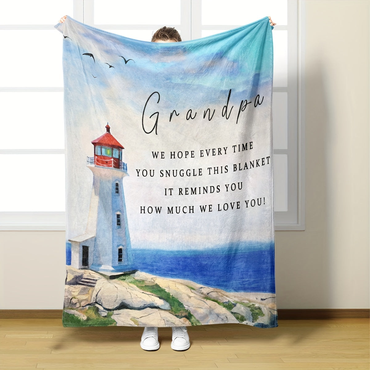 Cozy Grandpa's Delight Flannel Throw Blanket - Ultra-Soft, Warm, and Hypoallergenic for Snuggling Up on Couch, Bed, Office, or Travel - Perfect Birthday Gift Idea for Him Lootquake LLC