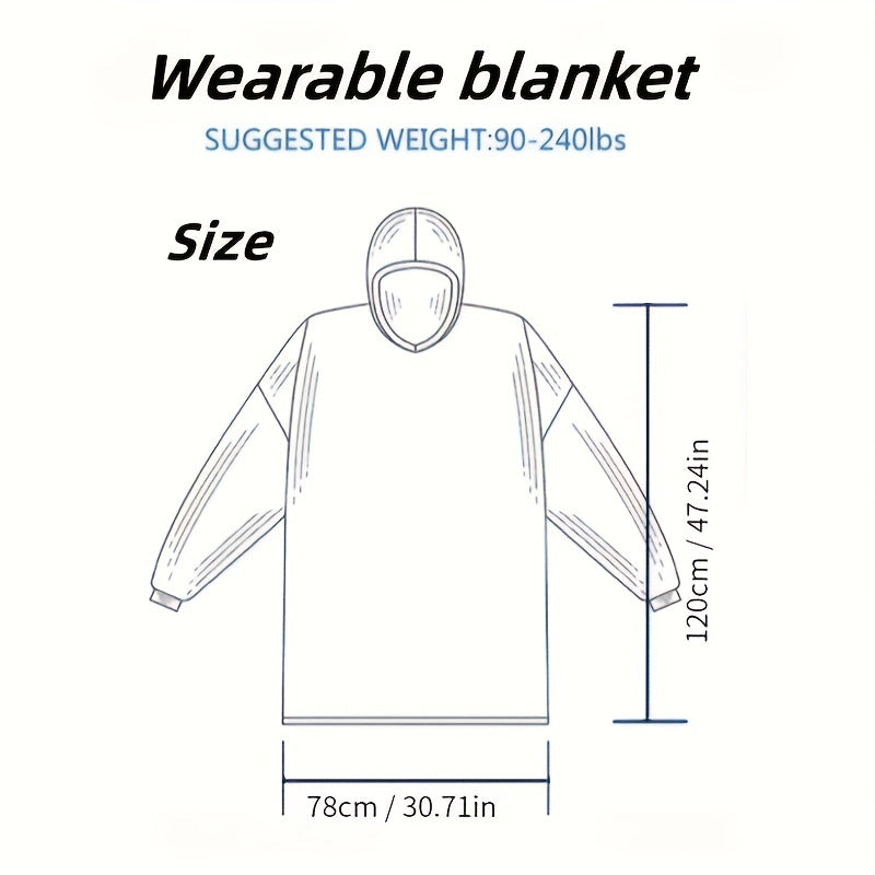 1pc Super Soft Hoodie Wearable Blanket for Adults with Big Pocket - Perfect for Christmas Parties and Cozy Nights In Lootquake LLC