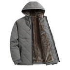 Men's Jacket With Fleece And Thick Cotton, Casual Hooded Stand-up Collar Pi-Mart