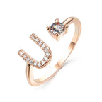 Adjustable 26 Initial Letter Ring Fashion Jewelry For Women Simple Elegant Jewelry Pi-Mart
