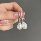 Women's All-match Baroque Drop-shaped Artificial Pearl Earrings Pi-Mart