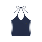 Loki & Ivy Women's Color Block Halter Crop Tank Top