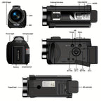 Nicamery 16x Efficient Zoom - 1080P HD Camera with Beauty Anti-Shake, External Microphone Support - Full HD 2400 Pixel Webcam Digital Camera with Remote Control, Lens Hood, 1000mah Batteries 2pcs, Ultra Long Life, 32G TF Card Lootquake LLC