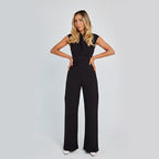 Fashion Elegant Long Sleeveless Jumpsuit Summer V-neck Casual Wide Leg Long Overalls Clothing For Women Pi-Mart