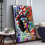 Graffiti Statue Of Liberty Canvas Painting Famous Sculpture Art Lootquake LLC