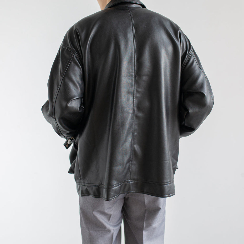 Black Chic Leather Men's Trendy Jacket Jacket Pi-Mart