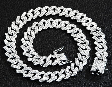 Gold Plated Iced Out Chain for Men and Women Cuban Chain Necklace Pi-Mart
