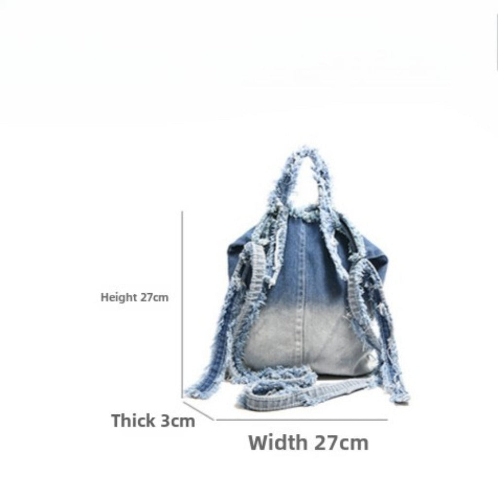 Washed denim bag stray wind, design tote shoulder bag, casual ladies shoulder bag, canvas shoulder hobo bag - SJB-DIAMOND ELITES