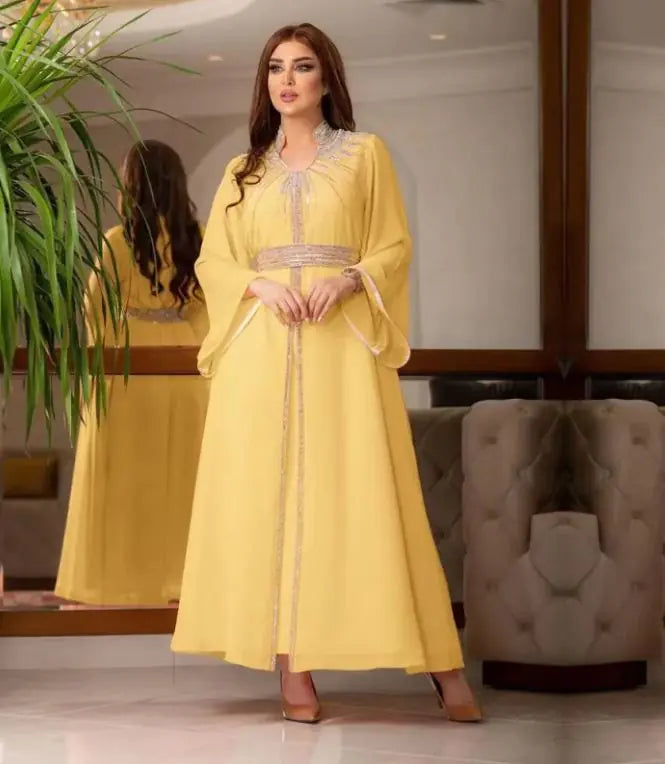 Women's Temperament And Fashion Hot Drill Long-sleeved Dress Pi-Mart