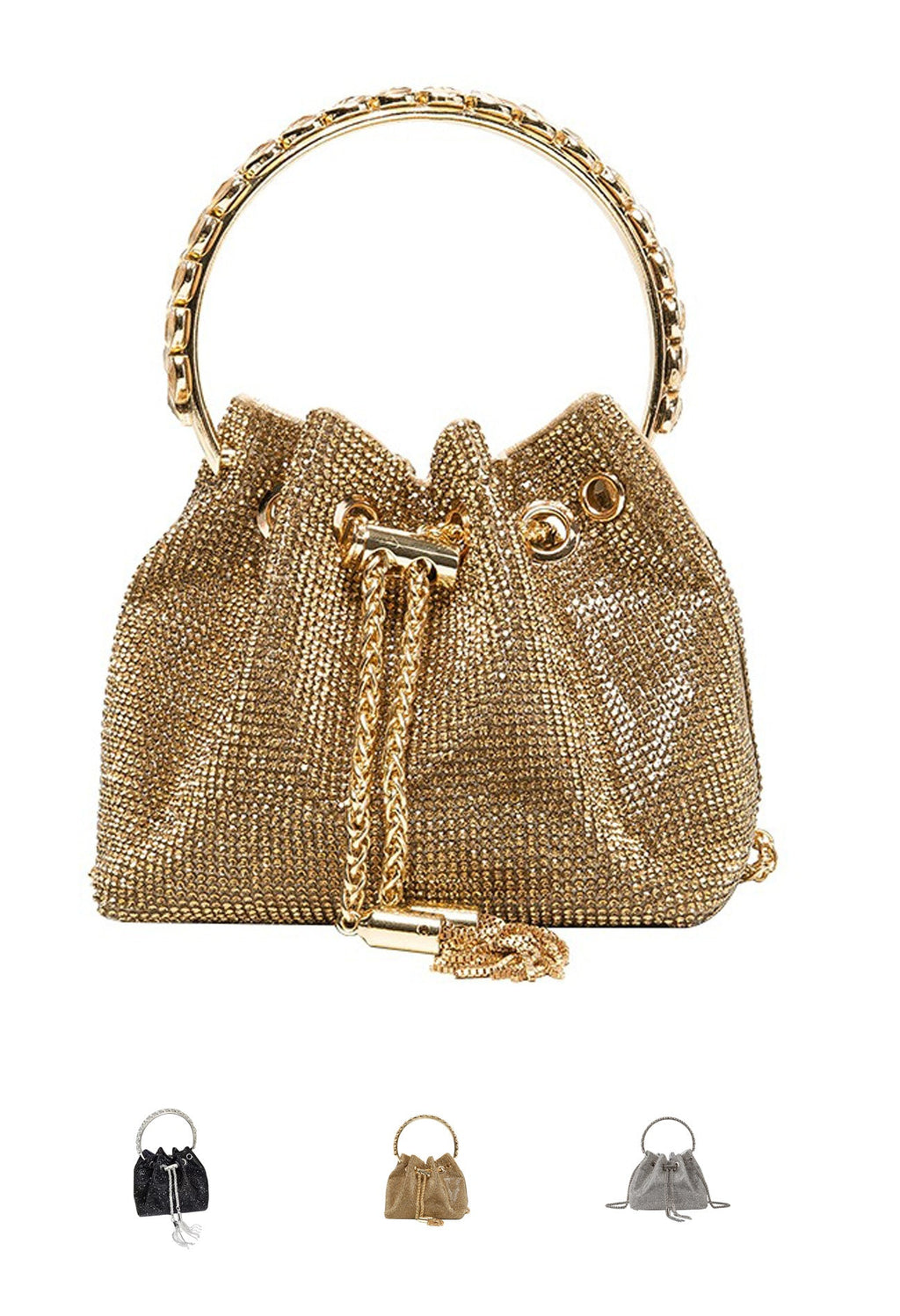Chic Design Mini Bucket Bag diamond Sling Purse - SJB-DIAMOND ELITES