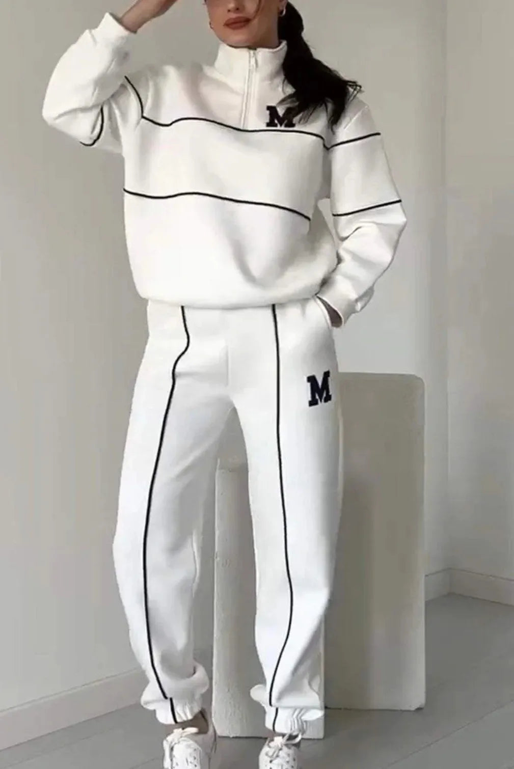 Hoodless Pullover Sweatshirt Sets Pi-Mart