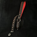 Black soft leather studded leash - SJB-DIAMOND ELITES