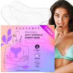 CLEVERFY Silicone Chest Wrinkle Pads Sleeping Reusable (2 Pack T-shape) - Silicone Decollete Anti Wrinkle Chest Pads - Anti Wrinkle Patches for Decollete Wrinkle Prevention Pi-Mart