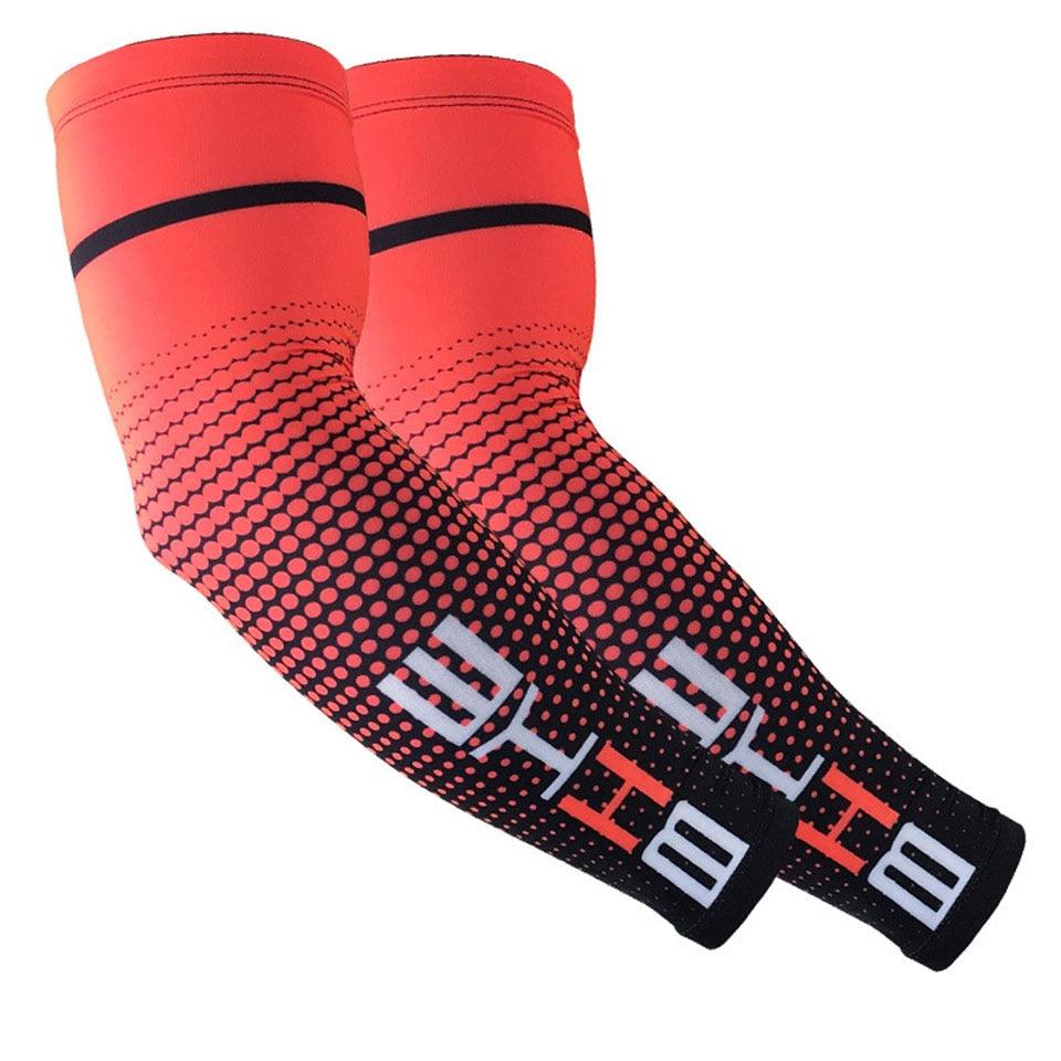 1Pair Cool Men Cycling Running UV Sun Protection Arm Cover Protective Arm Sleeve Bike Sport Arm Warmers Arm Sleeves Hand Sleeves For Biking Cycling Golf Outdoor Sports Outdoor Arm Sleeves Arm Cover For Men Stevvex