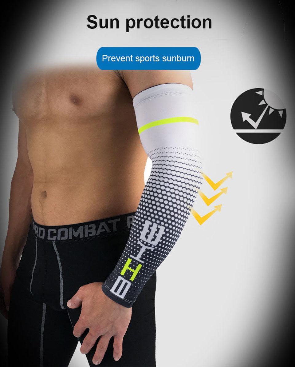 1Pair Cool Men Cycling Running UV Sun Protection Arm Cover Protective Arm Sleeve Bike Sport Arm Warmers Arm Sleeves Hand Sleeves For Biking Cycling Golf Outdoor Sports Outdoor Arm Sleeves Arm Cover For Men Stevvex