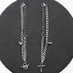 1Pair Couple Bracelets Magnetic Bracelet Heart Shaped Stainless Steel Angel Wing Love Lock Heart Charm Magnet Couples Bracelet Stainless Steel Chain Bracelets Charm Jewelry Matching Relationship Bracelets
