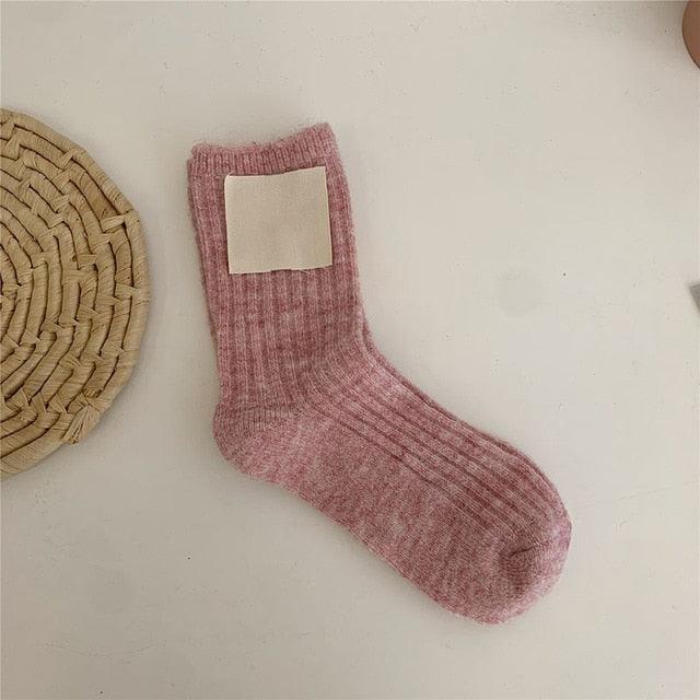 1Pair Ladies Pile Socks for Autumn Winter Pure Cotton Socks Solid Color Keep Warm Women Socks Mid Tube Socks Thickening Cashmere Socks For Men And Women Stevvex