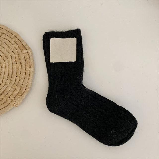 1Pair Ladies Pile Socks for Autumn Winter Pure Cotton Socks Solid Color Keep Warm Women Socks Mid Tube Socks Thickening Cashmere Socks For Men And Women Stevvex