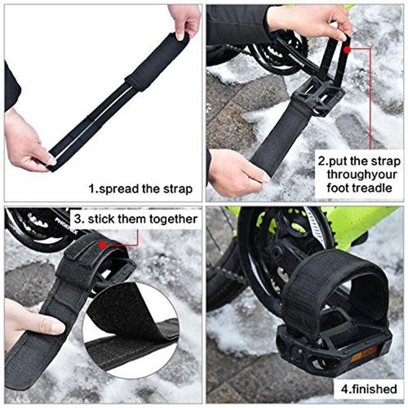 1pair Nylon Bicycle Pedal Straps Toe Clip Foot Strap Belt Adhesively Bicycle Pedal Tape Fixed Gear Bike Cycling Cover Universal Bicycle Fixed Strap Anti-Slip Double Adhesive Pedal Toe Clip Strap Cycling Pedal Accessory Stevvex
