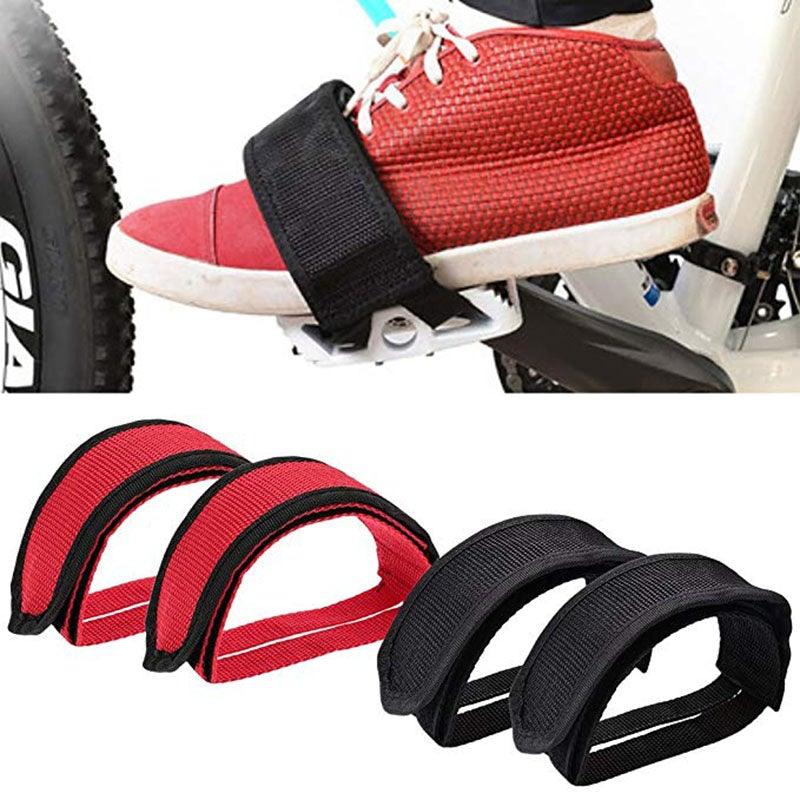 1pair Nylon Bicycle Pedal Straps Toe Clip Foot Strap Belt Adhesively Bicycle Pedal Tape Fixed Gear Bike Cycling Cover Universal Bicycle Fixed Strap Anti-Slip Double Adhesive Pedal Toe Clip Strap Cycling Pedal Accessory Stevvex