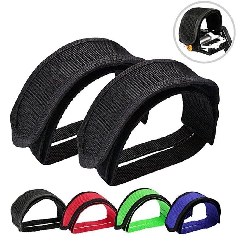 1pair Nylon Bicycle Pedal Straps Toe Clip Foot Strap Belt Adhesively Bicycle Pedal Tape Fixed Gear Bike Cycling Cover Universal Bicycle Fixed Strap Anti-Slip Double Adhesive Pedal Toe Clip Strap Cycling Pedal Accessory Stevvex