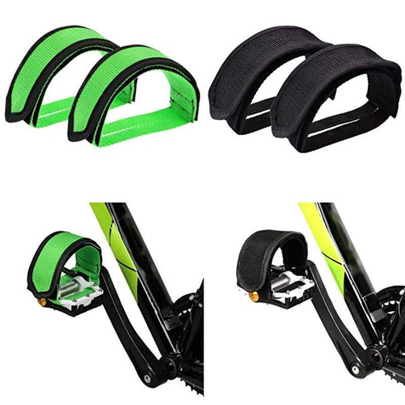 1pair Nylon Bicycle Pedal Straps Toe Clip Foot Strap Belt Adhesively Bicycle Pedal Tape Fixed Gear Bike Cycling Cover Universal Bicycle Fixed Strap Anti-Slip Double Adhesive Pedal Toe Clip Strap Cycling Pedal Accessory Stevvex