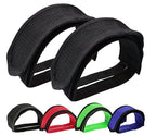 1pair Nylon Bicycle Pedal Straps Toe Clip Foot Strap Belt Adhesively Bicycle Pedal Tape Fixed Gear Bike Cycling Cover Universal Bicycle Fixed Strap Anti-Slip Double Adhesive Pedal Toe Clip Strap Cycling Pedal Accessory Stevvex