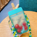 1PC 300ML Cute Straw Cup Water Bottle Outdoor Juice Drinking Water Bottle Suitable for Adult Children with Rope  Cute Straw Cup With Rope New Plastic Popsicle Water Bottle Outdoor Transparent Juice Drinking Cup Stevvex
