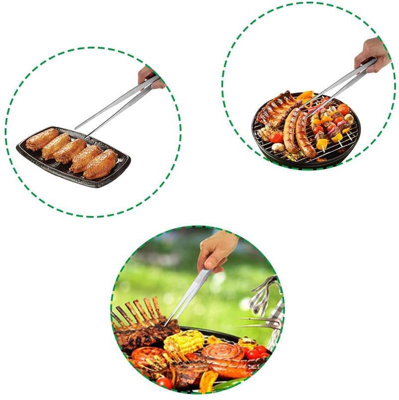 1PC Barbecue Accessories Food Tongs Food Clip Stainless Steel Tweezers Clip Buffet Restaurant Tools Kitchen Gadgets Stainless Steel Barbecue Tweezers Stevvex