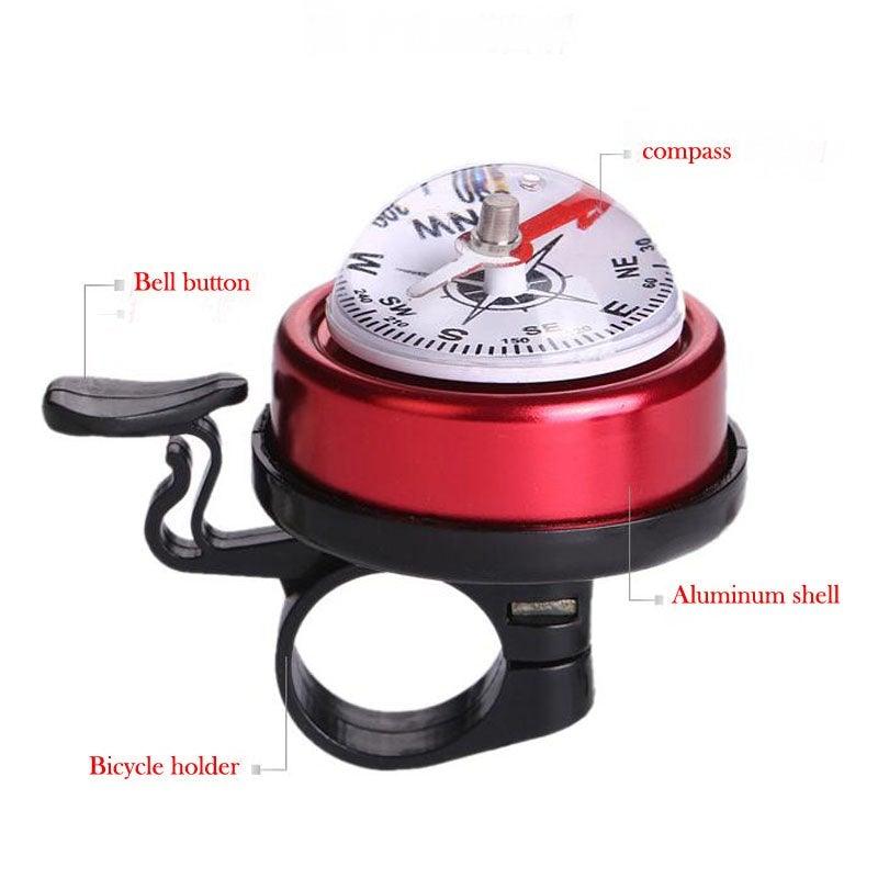 1PC Bicycle Bell Bike Compass Bicycle Bells Mountain Bike Handlebar Compass Ring Aluminum Cycling Bicycle Accessories Bike Horn Bicycle Bell Aluminum Alloy Ring Bell Horn Sound Alarm Mountain Bike Bell Compass Bell Riding Equipment Accessories Stevvex