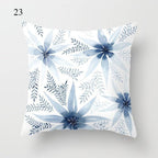 1pc Blue Geometric Landscape Pillowcase Waist Throw Cushion Cover Sofa Printed Navy Blue Throw Pillow Covers Sea Texture Cushion Cover Elegant Decor Square Pillows Covers Car Home Decor 45x45CM