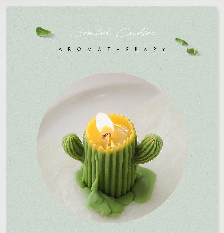 1pc Cactus Candle Handmade Delicate Cactus Candles For Birthday Party Wedding Spa Home Decoration Romantic Cute Soy Wax Aromatherapy Small Scented Relaxing Birthday Wedding Party Gift Home Decor Stevvex