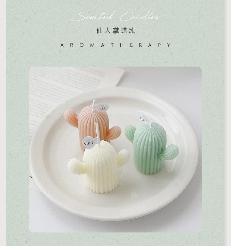 1pc Cactus Candle Handmade Delicate Cactus Candles For Birthday Party Wedding Spa Home Decoration Romantic Cute Soy Wax Aromatherapy Small Scented Relaxing Birthday Wedding Party Gift Home Decor Stevvex