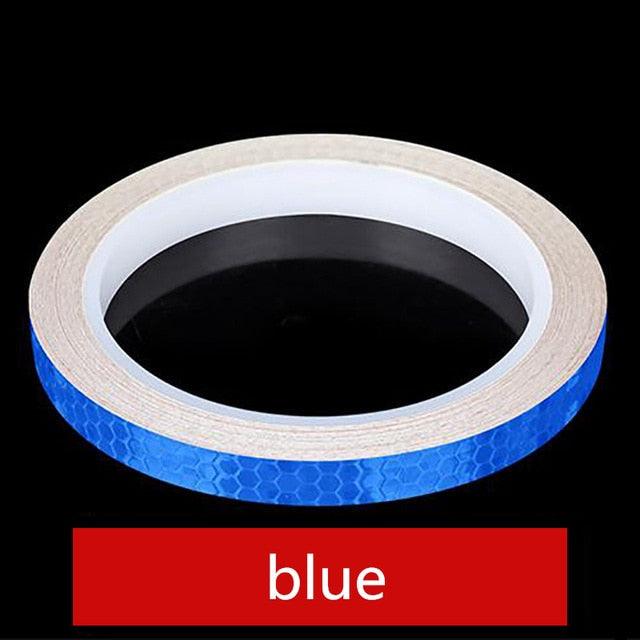 1PC Car Styling Reflective Stripe Tape Motorcycle Bike Body Rim Wheel Stripe Tape Stickers Decorative Reflective Wheel Rim Stripe Decal Sticker for Motorcycle Wheels Car Cycling Bike Bicycle Night Safety Decoration Stripe Universal Blue Red Yellow Stevvex