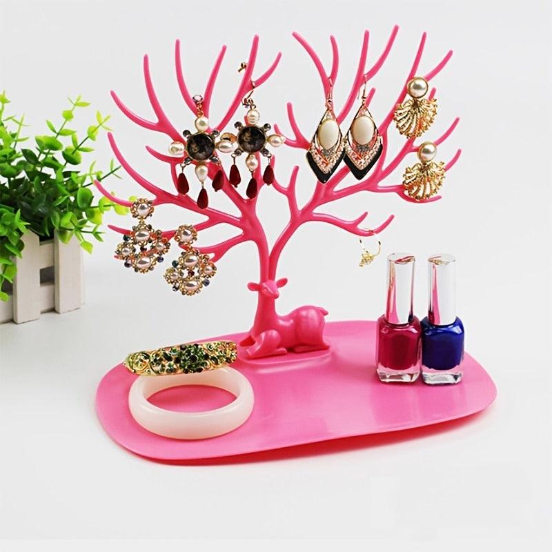1pc Creative Deer Horn Tree Charm Jewelry Organizer Earring Bangle Necklace Bracelet Display Holder Unique Design Jewelry Organiser for Women Classic Tree Shape High Quality Necklace Earring Display Holder Tree Jewelry Organizer For Women Stevvex