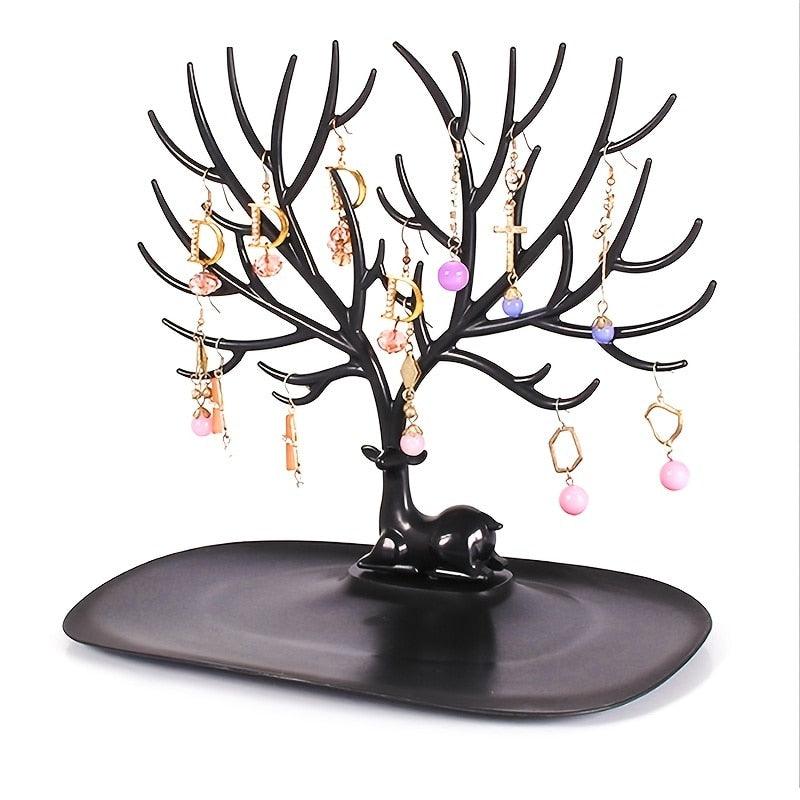 1pc Creative Deer Horn Tree Charm Jewelry Organizer Earring Bangle Necklace Bracelet Display Holder Unique Design Jewelry Organiser for Women Classic Tree Shape High Quality Necklace Earring Display Holder Tree Jewelry Organizer For Women Stevvex
