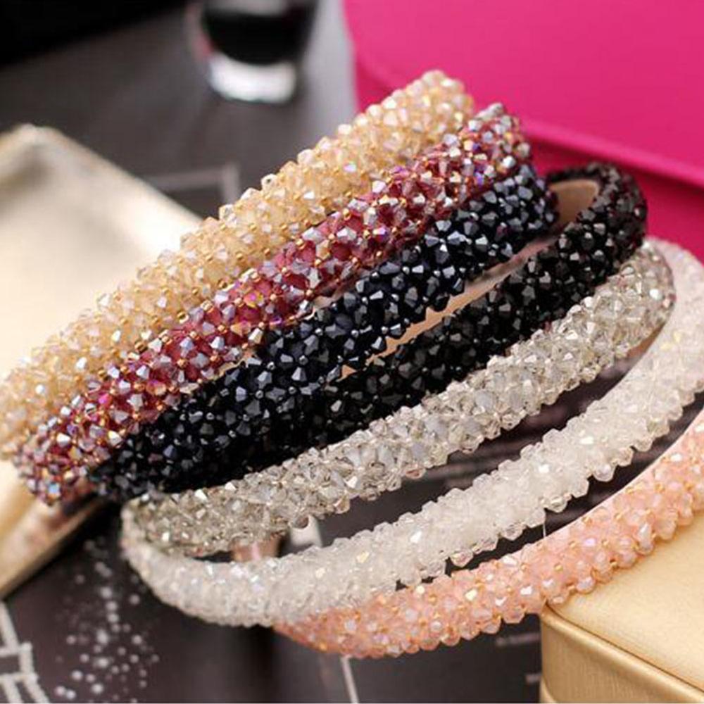 1Pc Crystal Rhinestone Pearl Hair Hoop Headband Bridal Wedding Hair Accessories Girl Beauty Headwear Headdress Women Headpieces Stevvex