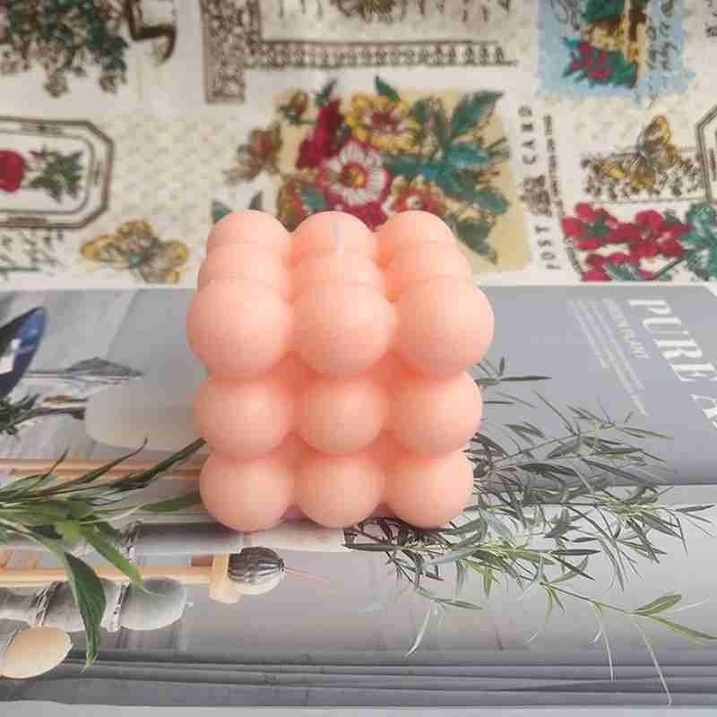 1pc Cube Wax Fragrance Candle Bougie Rose Scented Candles Cute Wax Candles Cube Scented Candle Handmade Decorative Candle Hand Poured Scented Candle Home Decor Candle for Bedroom Aesthetic  Home Geometric Decoration Cube Wax Fragrance Candle Stevvex