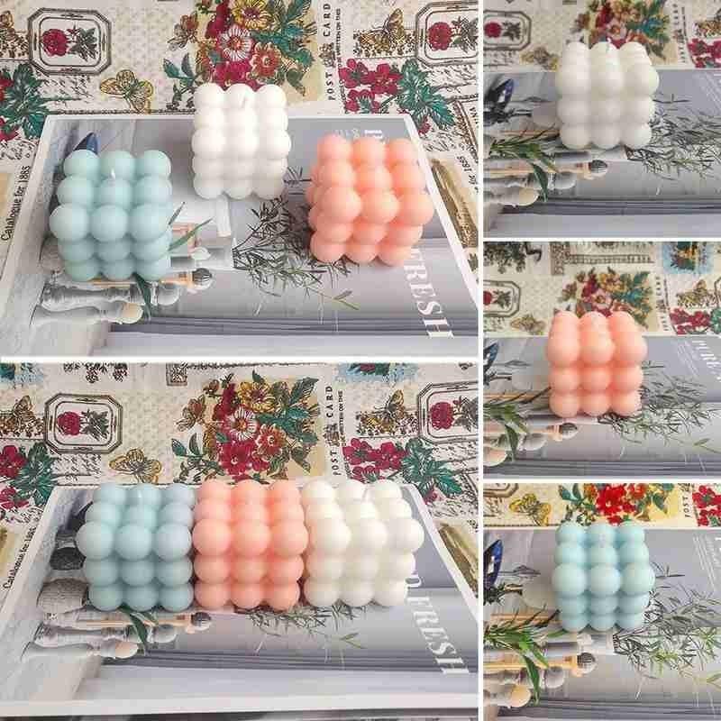 1pc Cube Wax Fragrance Candle Bougie Rose Scented Candles Cute Wax Candles Cube Scented Candle Handmade Decorative Candle Hand Poured Scented Candle Home Decor Candle for Bedroom Aesthetic  Home Geometric Decoration Cube Wax Fragrance Candle Stevvex