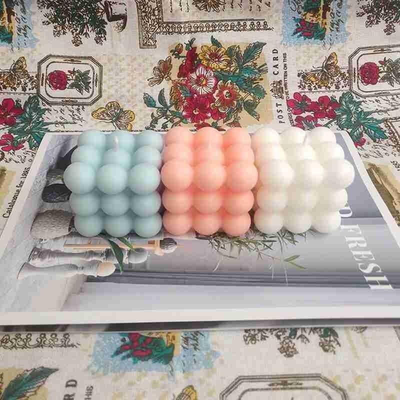 1pc Cube Wax Fragrance Candle Bougie Rose Scented Candles Cute Wax Candles Cube Scented Candle Handmade Decorative Candle Hand Poured Scented Candle Home Decor Candle for Bedroom Aesthetic  Home Geometric Decoration Cube Wax Fragrance Candle Stevvex