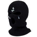 1Pc Embroidery Balaclava Face Mask 3-Hole for Cold Weather, Winter Ski Mask for Men and Women Thermal Cycling Mask Christmas Gift Face Scarf Mask Sunscreen Dustproof Army Cycling Hunting Fishing Tactical Airsoft Hat Stevvex