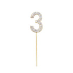 1Pc Glitter Alloy Rhinestone Number Cake Toppers Pieces Silver Glitter Number Cake Toppers Double Sided Twinkle Happy Birthday Cake Topper Cupcake Toppers For Wedding Baby Shower Birthday Decoration Wedding Gold Silver Digital Cakes Dessert Decor Stevvex